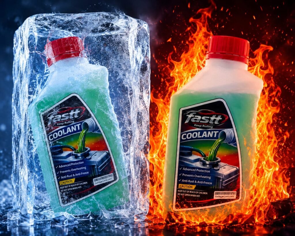 FASTT Long Life Engine Coolant 1 Liter Ready To Use Coolant with Anti-Freeze, Anti-Boil, Rust and Corrosion Protection