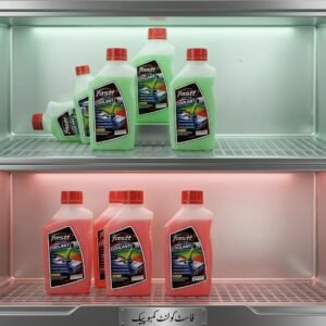 FASTT Engine Coolant 4 Bottle Combo Pack arranged together for advanced radiator protection, anti-overheating performance, and professional engine cooling maintenance.